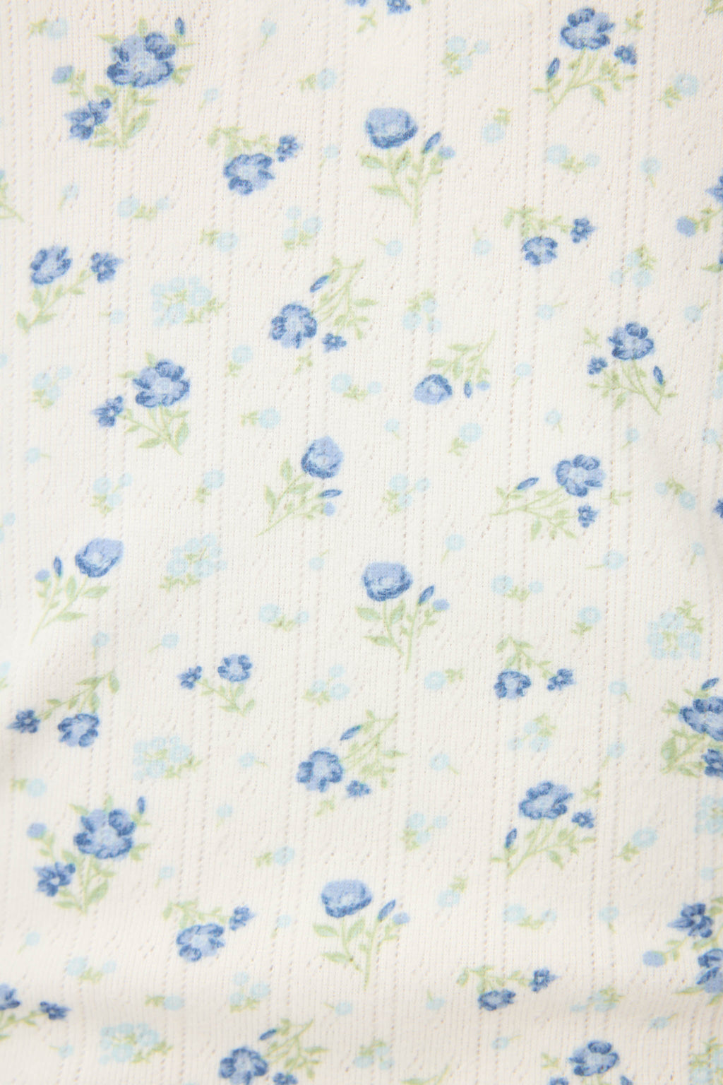 More Amour Ditsy Floral Long Sleeve Pointelle Top